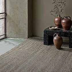 Wool rug - Larkana (beige/black)