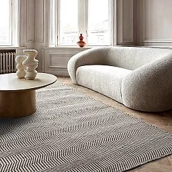 Wool rug - Larkana (brown/white)