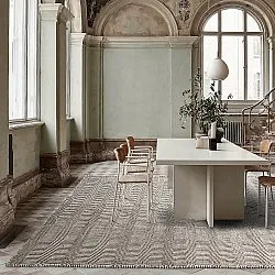 Wool rug - Larkana (brown/white)