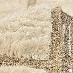 Shaggy rugs - Leknes Hand Woven Wool Shaggy (cream)