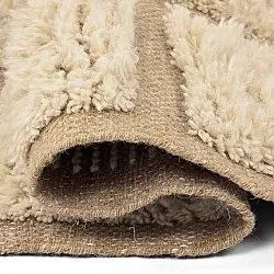 Shaggy rugs - Leknes Hand Woven Wool Shaggy (cream)