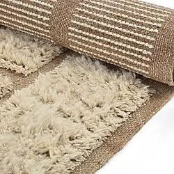 Shaggy rugs - Leknes Hand Woven Wool Shaggy (cream)
