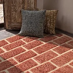 Shaggy rugs - Leknes Hand Woven Wool Shaggy (terracotta)