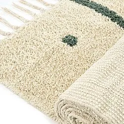 Shaggy rugs - Leora Natural Cotton Shaggy (beige/green)