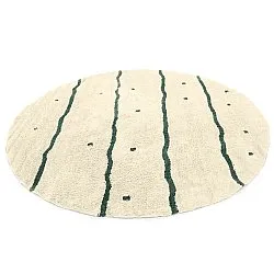 Round rug - Leora Natural Cotton Shaggy (beige/green)