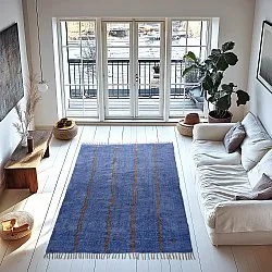 Shaggy rugs - Leora Natural Cotton Shaggy (blue/brown)