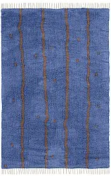 Shaggy rugs - Leora Natural Cotton Shaggy (blue/brown)