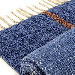 Shaggy rugs - Leora Natural Cotton Shaggy (blue/brown)
