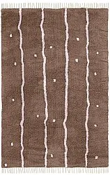 Shaggy rugs - Leora Natural Cotton Shaggy (brown/purple)