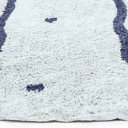 Round rug - Leora Natural Cotton Shaggy (grey/blue)