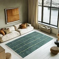 Shaggy rugs - Leora Natural Cotton Shaggy (green)