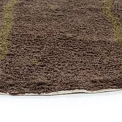 Round rug - Leora Natural Cotton Shaggy (brown/olive)