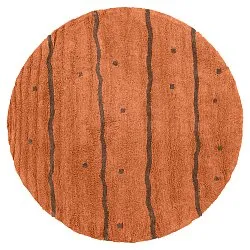 Round rug - Leora Natural Cotton Shaggy (orange/brown)