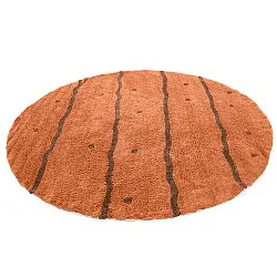 Round rug - Leora Natural Cotton Shaggy (orange/brown)
