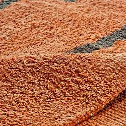 Round rug - Leora Natural Cotton Shaggy (orange/brown)