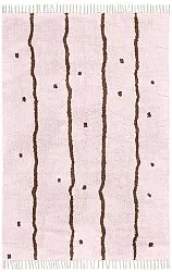 Shaggy rugs - Leora Natural Cotton Shaggy (pink/brown)