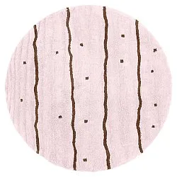 Round rug - Leora Natural Cotton Shaggy (pink/brown)