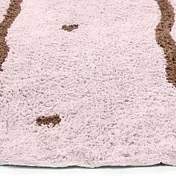 Round rug - Leora Natural Cotton Shaggy (pink/brown)