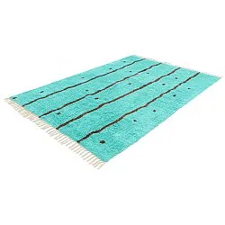 Shaggy rugs - Leora Natural Cotton Shaggy (turquoise/brown)