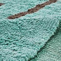 Shaggy rugs - Leora Natural Cotton Shaggy (turquoise/brown)