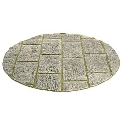 Round rug - Lindley Natural Cotton Shaggy (greige/green)