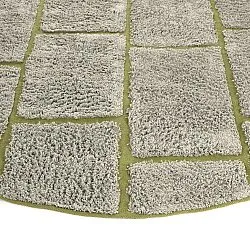 Round rug - Lindley Natural Cotton Shaggy (greige/green)