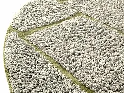 Round rug - Lindley Natural Cotton Shaggy (greige/green)