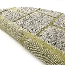 Round rug - Lindley Natural Cotton Shaggy (greige/green)