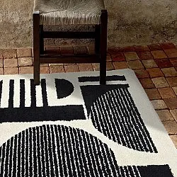 Shaggy rugs - Maron (black/white)