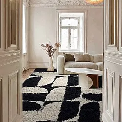 Shaggy rugs - Marvao Natural Cotton Shaggy (off-white/black)