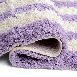 Shaggy rugs - Thira Stripe Cotton Shaggy (cream/light purple)