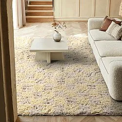 Shaggy rugs - Methoni Check Cotton Shaggy (cream/light yellow)