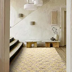 Shaggy rugs - Methoni Check Cotton Shaggy (cream/light yellow)