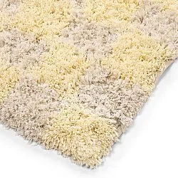 Shaggy rugs - Methoni Check Cotton Shaggy (cream/light yellow)