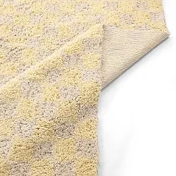 Shaggy rugs - Methoni Check Cotton Shaggy (cream/light yellow)