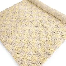 Shaggy rugs - Methoni Check Cotton Shaggy (cream/light yellow)