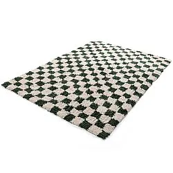 Shaggy rugs - Methoni Check Cotton Shaggy (cream/green)