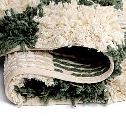 Round rug - Methoni Check Cotton Shaggy (cream/green)