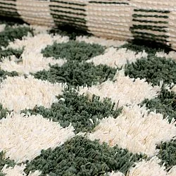 Round rug - Methoni Check Cotton Shaggy (cream/green)