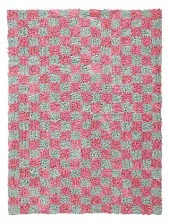 Shaggy rugs - Methoni Check Cotton Shaggy (light blue/light pink)