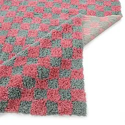 Shaggy rugs - Methoni Check Cotton Shaggy (light blue/light pink)