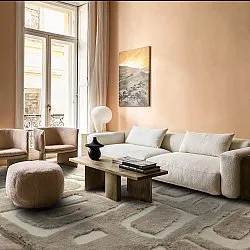 Shaggy rugs - Palmyra (beige/white)