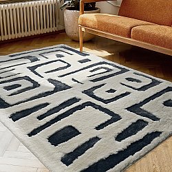Shaggy rugs - Palmyra (white/navy blue)