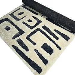 Shaggy rugs - Palmyra (white/navy blue)