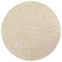 Round rug - Sivia Natural Cotton Shaggy (beige)