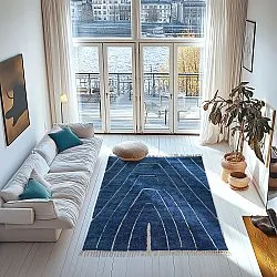 Shaggy rugs - Sivia Natural Cotton Shaggy (blue)