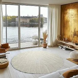 Round rug - Sivia Natural Cotton Shaggy (off-white)