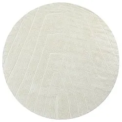 Round rug - Sivia Natural Cotton Shaggy (off-white)