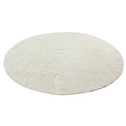 Round rug - Sivia Natural Cotton Shaggy (off-white)