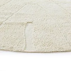 Round rug - Sivia Natural Cotton Shaggy (off-white)